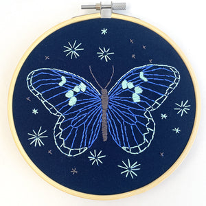Blue Butterfly Embroidery Pattern - PDF