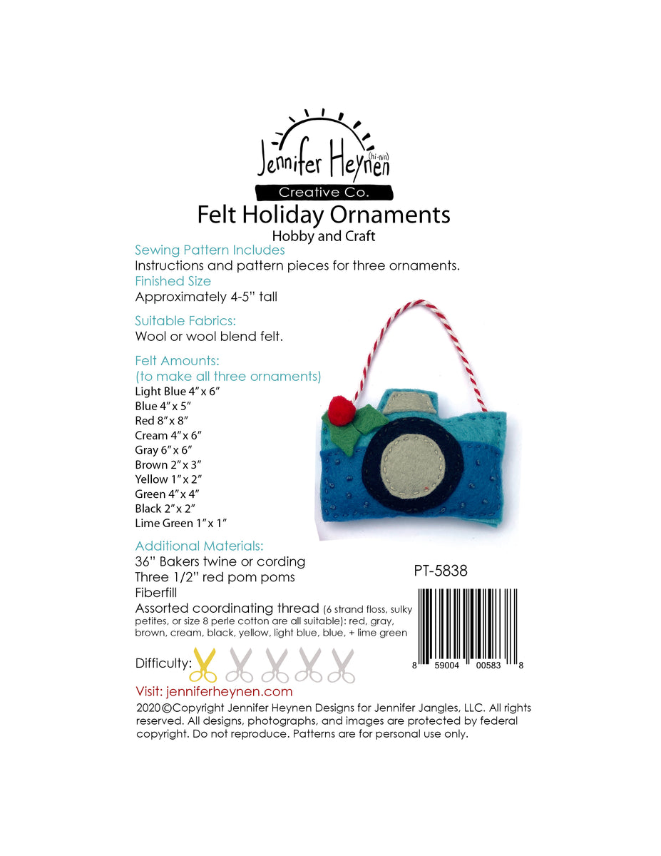 Felt Letter Ornaments Sewing Pattern - Printed Paper Pattern – Jennifer  Heynen Creative Co.