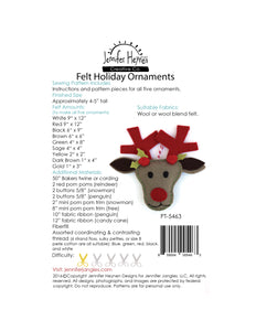 Felt Holiday Ornaments Sewing Pattern - Digital