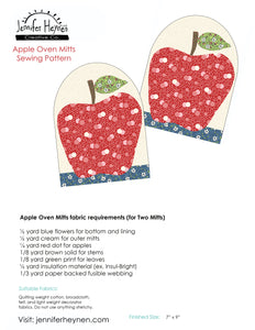 Apple Oven Mitts Sewing Pattern