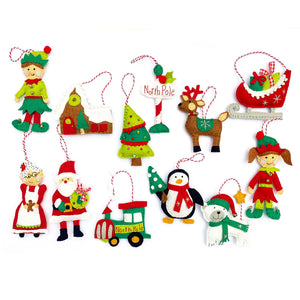 12 Felt Holiday Ornaments Sewing Pattern Kit by Jennifer Jangles