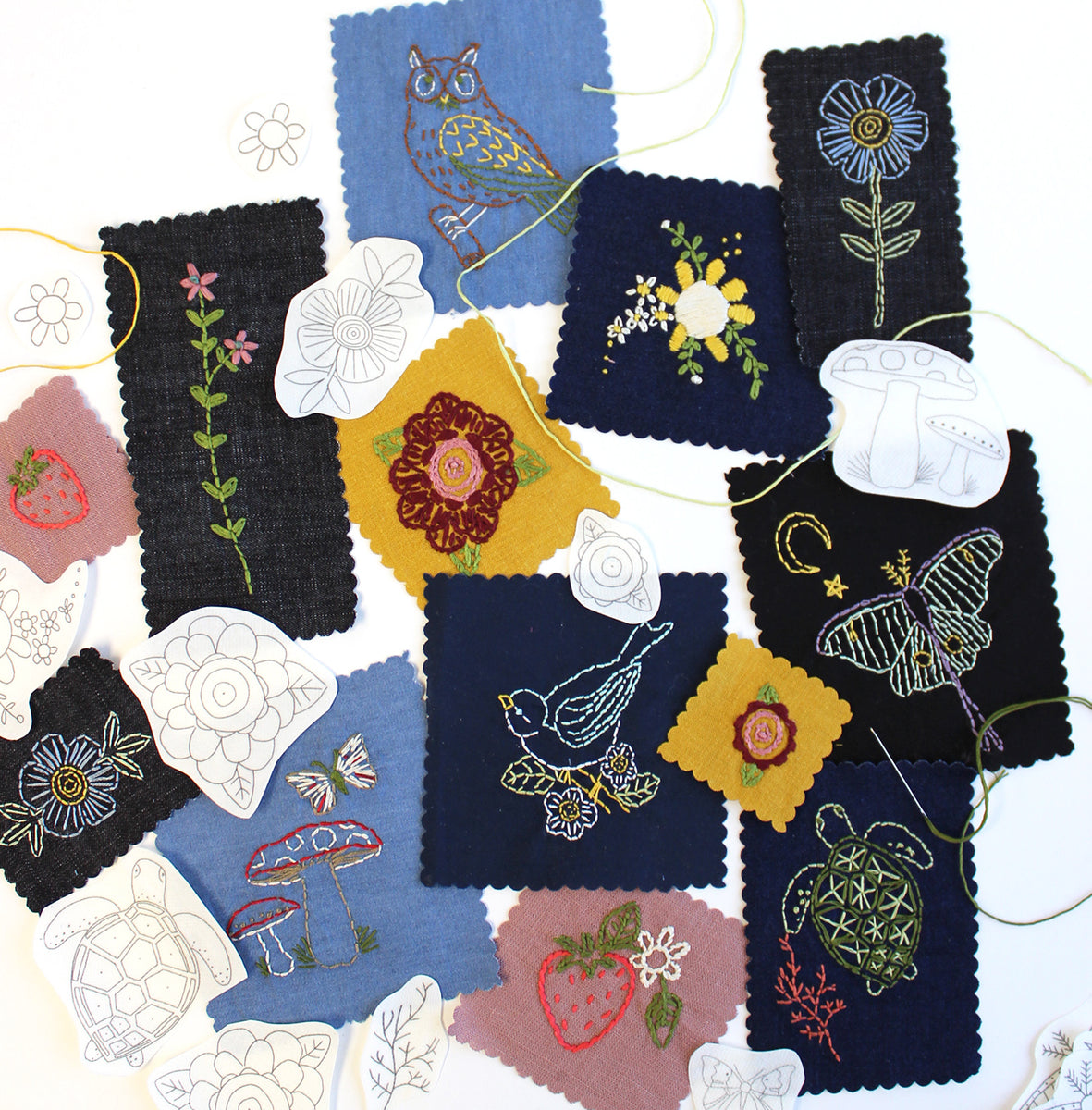 Blue Flowers Stick and Stitch Embroidery Kit – Jennifer Heynen