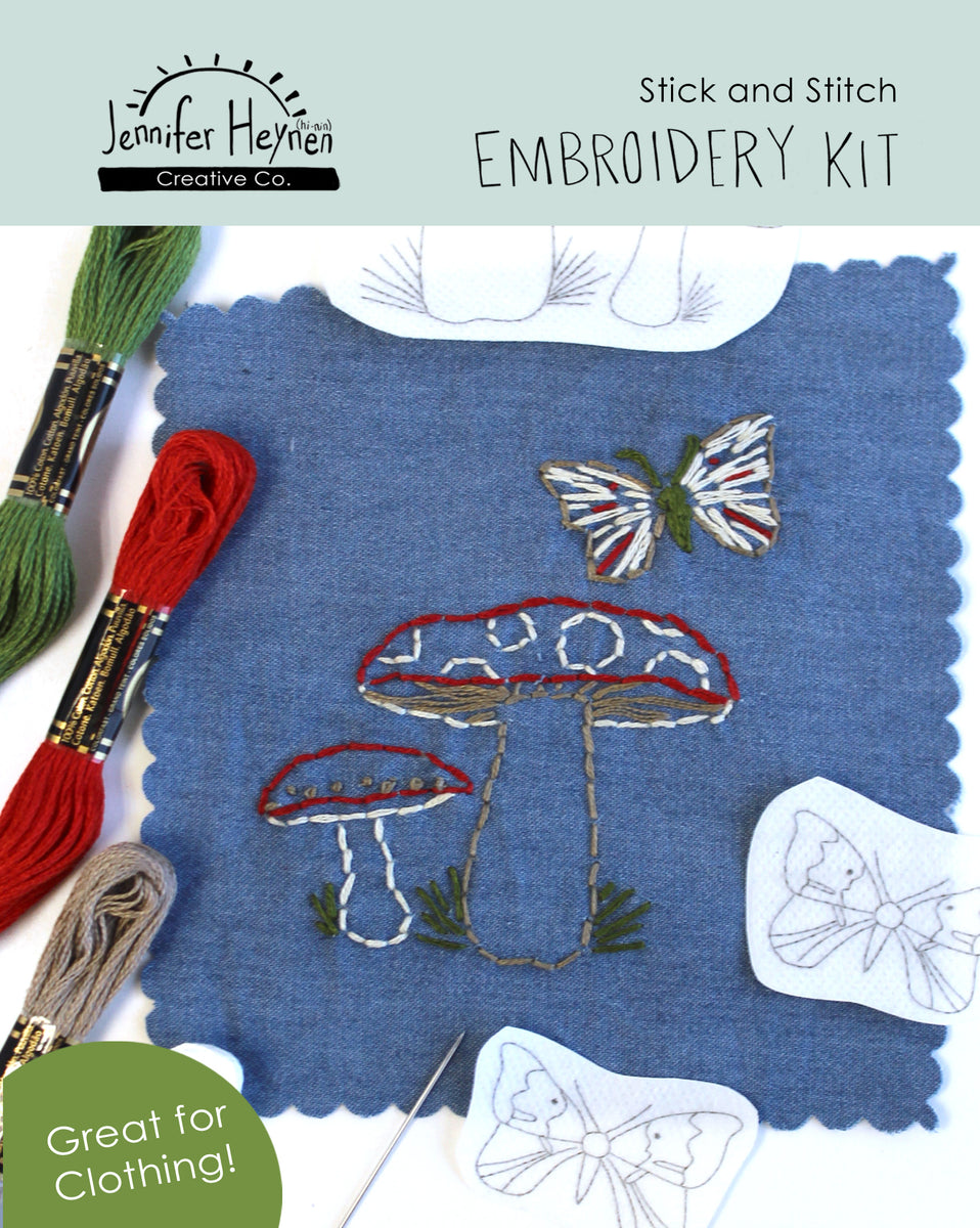 Mushrooms Stick and Stitch Embroidery Kit – Jennifer Heynen Creative Co.