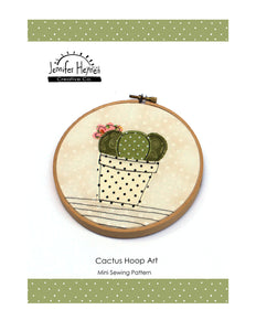 Cactus Applique Hoop Art Sewing Pattern
