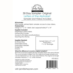 30 Day Sampler - Letters of the Alphabet - Original (rectangle sampler)