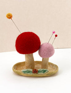 Ceramic - Handmade Toadstool Pincushion