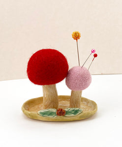 Ceramic - Handmade Toadstool Pincushion