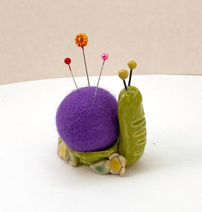 Ceramic - Handmade Snail Pincushion