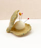 Ceramic - Handmade Clam Shell Pincushion - Sea Blue