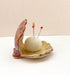 Ceramic - Handmade Clam Shell Pincushion - Dark Pink