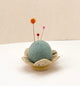 Ceramic - Handmade Flower Pincushion - Speckled White