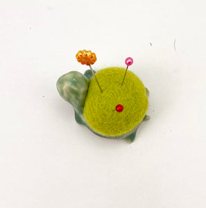 Ceramic - Handmade Tiny Turtle Pincushion