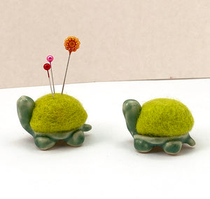 Ceramic - Handmade Tiny Turtle Pincushion