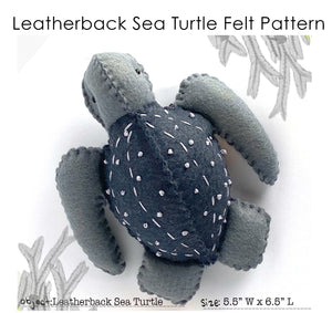 Leatherback Sea Turtle Felt Sewing Pattern PDF