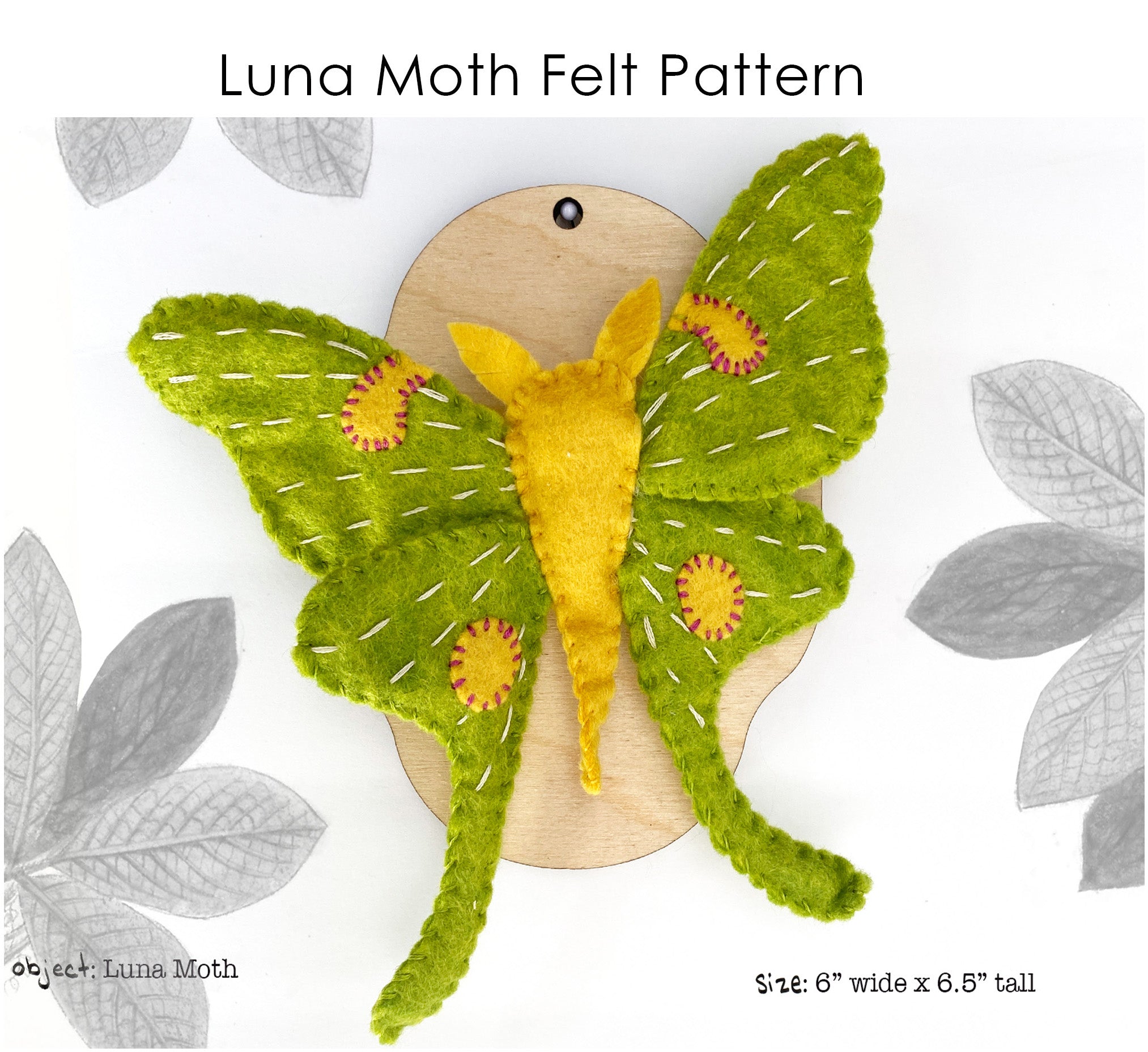 Luna Moth Stick and Stitch Embroidery Kit – Jennifer Heynen Creative Co.