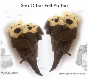 Sea Otters Felt Sewing Pattern PDF