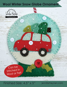 Wool Winter Snow Globe Ornament  Sewing Pattern