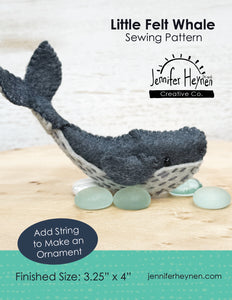 Little Felt Whale  Sewing Pattern