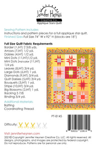 Applique Star Quilt Pattern