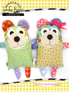 Quincy and Maggie Bear Softie Sewing Pattern - Digital
