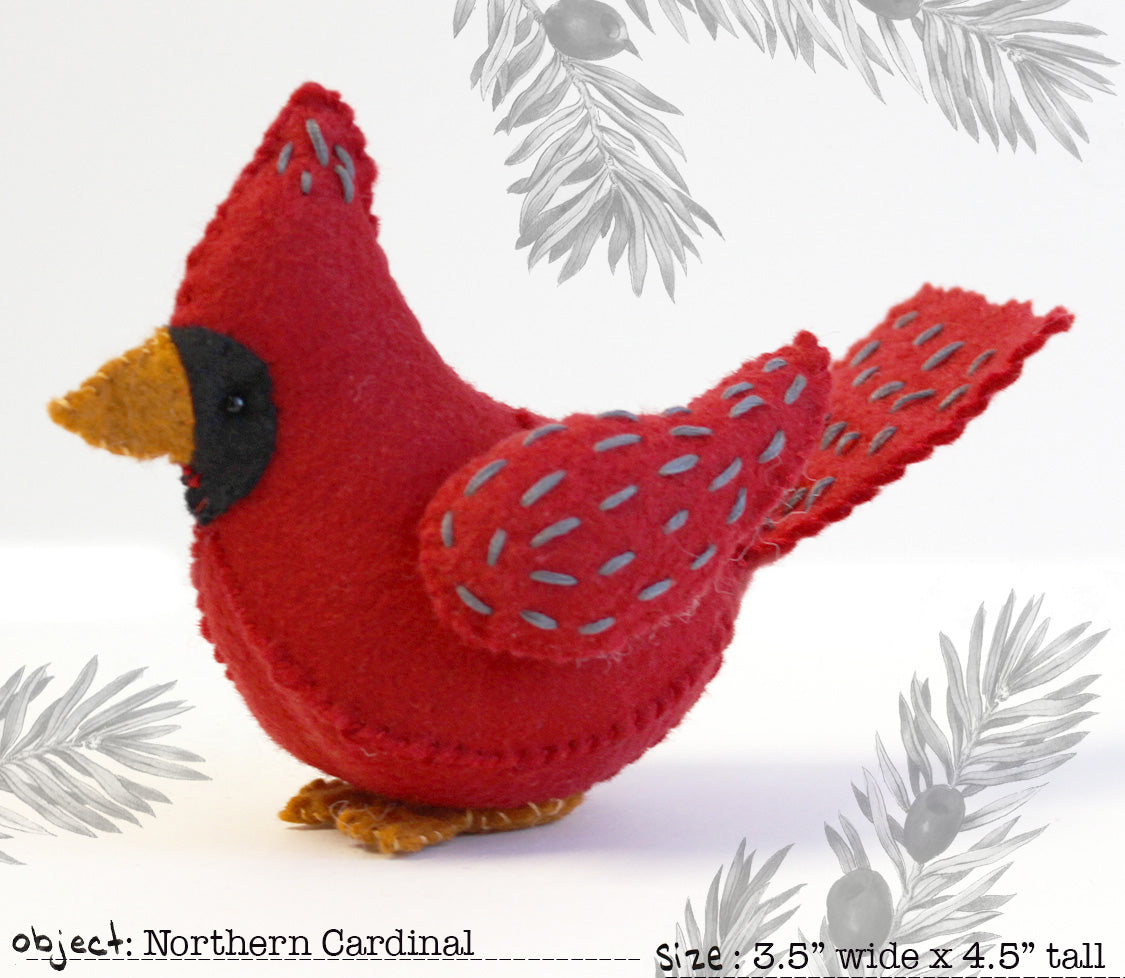 Northern Cardinal Felt Sewing Pattern PDF – Jennifer Heynen Creative Co.