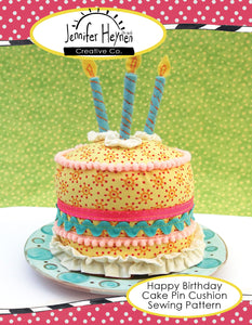 Happy Birthday Cake Pin Cushion Sewing Pattern