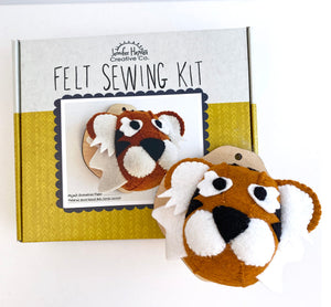 Sumatran Tiger Faux Taxidermy Felt Sewing Kit with Wood Mount - Wholesale (Quantity of 2)