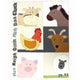 Quilt with appliquéd cow, chicken, pig, horse, goat & sheep featured in the Farm Animals Applique Quilt Sewing Pattern by Jennifer Jangles