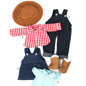 Make a Friend Farmer and Cow Girl Clothes Sewing Pattern - Digital