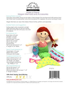 Make a Friend Megan Mermaid Doll and Accessories Sewing Pattern - Digital
