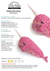 Nelly Narwhal Softie Sewing Pattern