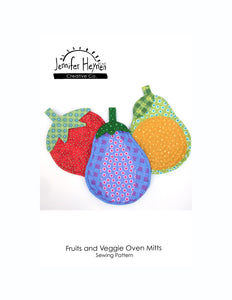 Fruits and Veggie Oven Mitts Sewing Pattern