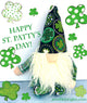 Shamrock St. Patrick's Day gnome featured in the Holiday Gnome Softie Sewing Pattern by Jennifer Jangles