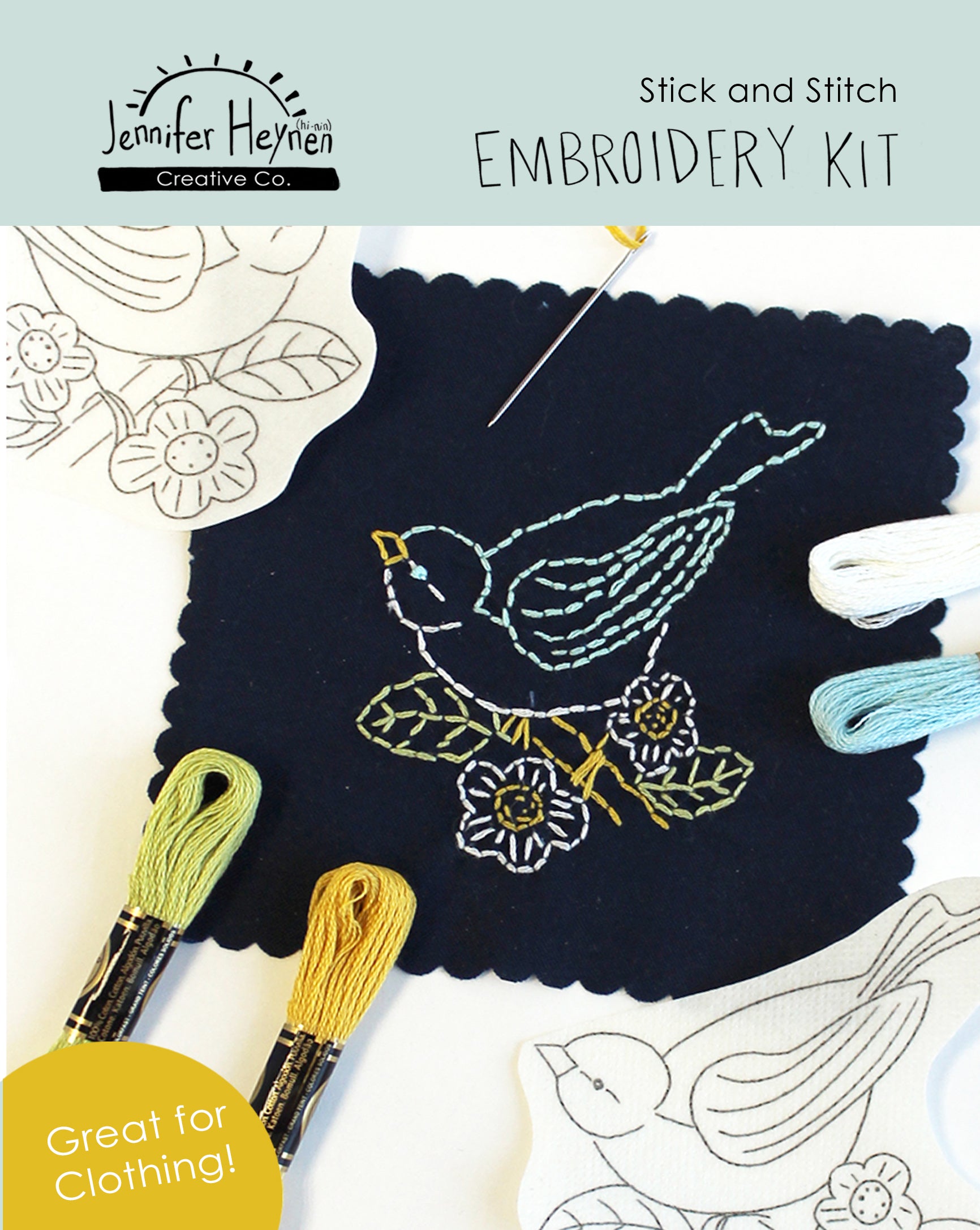 Blue Butterfly Embroidery Kit – Jennifer Heynen Creative Co.