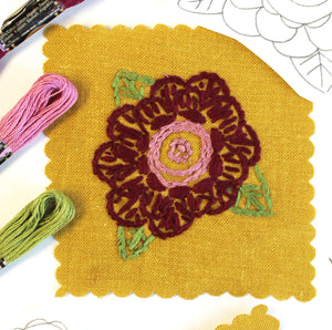 Cottage Rose Stick and Stitch Embroidery Kit