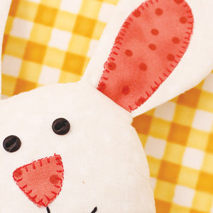 Close up of bunny ear from the Little Love Bunny Sewing Pattern by Jennifer Jangles
