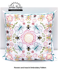 Embroidery Pattern - Flowers and Insects