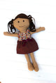 Brunette Doll featured in the Make a Friend Doll Sewing Pattern by Jennifer Jangles
